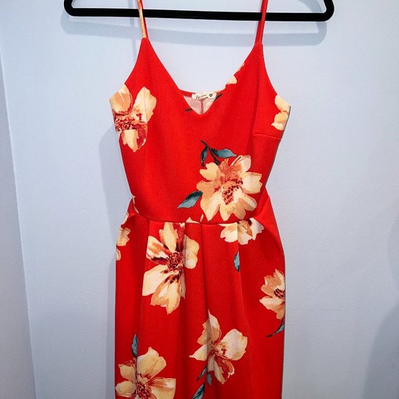 Red Floral Dress - Picture 1 of 4